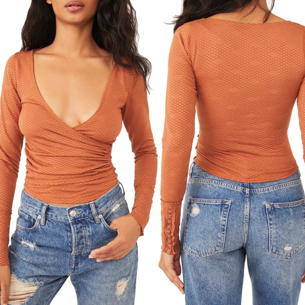 Free People Penny Plunge Cotton Top NWOT